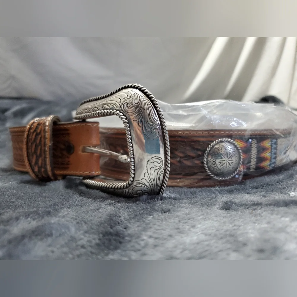 NWT Justin Bryce Canyon Leather Belt C14164 Size 44 by Justin